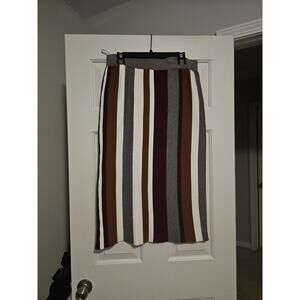 Shein Plus Size Striped Sweater Knit Skirt 1XL Long Casual